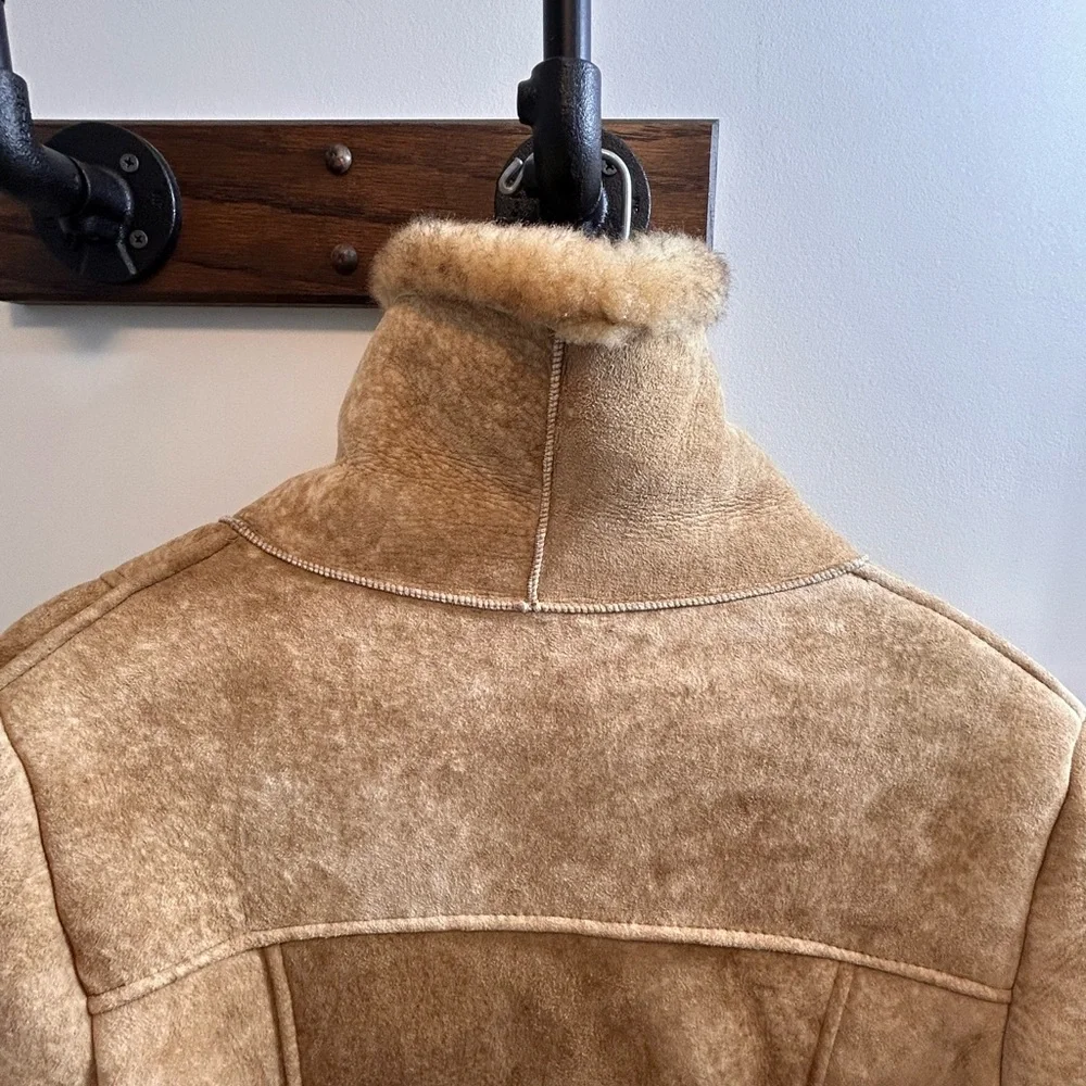 Ardeny LIKE NEW Women's LONG Tan LAMBS WOOL Coat - Picture 10 of 13